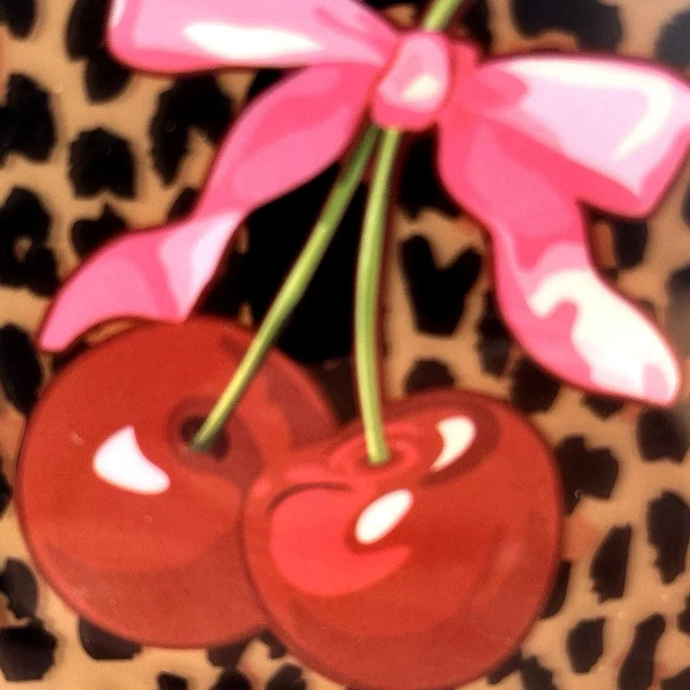 CYLO iPhone 13 14 Pro Max Case MagSafe Leopard Cherry Bow Shockproof Cute